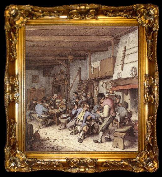 framed  OSTADE, Adriaen Jansz. van Tavern Interior, ta009-2